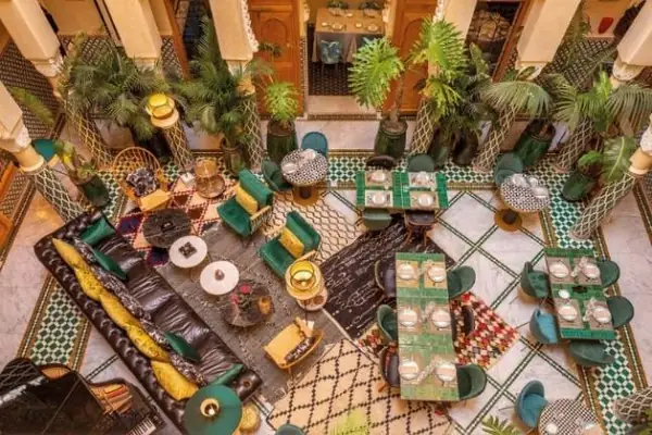 Bird's-eye view of a riad's arcades, medina of Casablanca