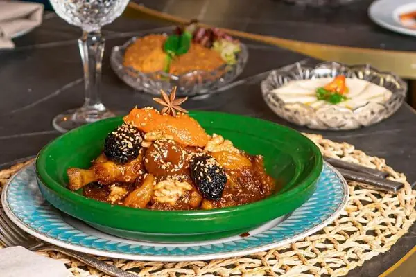 Tagine served at the table
