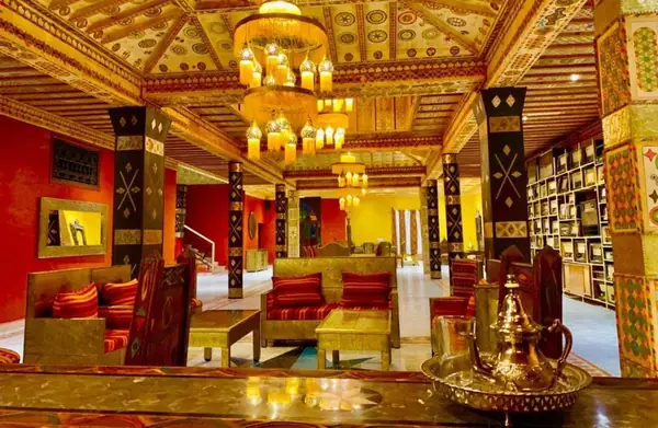Reception area of a partner hotel, Merzouga & Erfoud