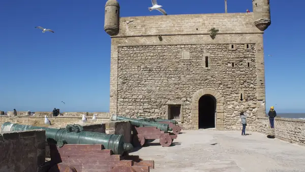 Bastion and cannons of the Skala of Essaouira facing the ocean