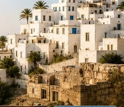 White houses of the Tangier medina